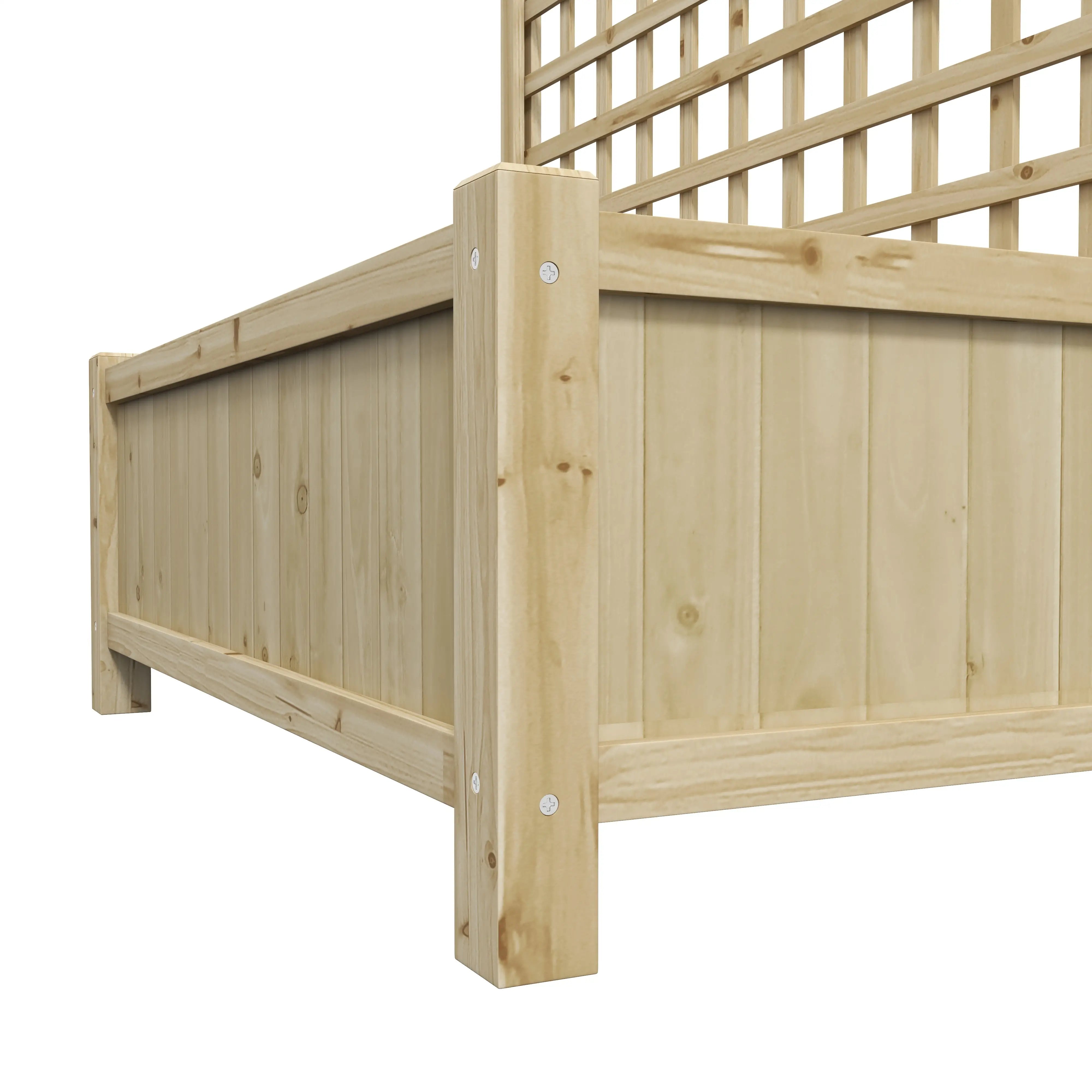 Wood Planter with Trellis, Raised Garden Bed, Privacy Screen, Natural Wood Raised Garden Beds at Gallery Canada