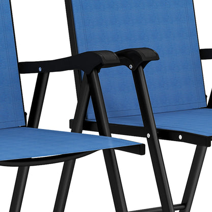 Folding Patio Chairs Set Of 2, High Back Outdoor Dining Chairs, Blue Patio Chairs at Gallery Canada