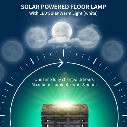 Solar Outdoor Floor Lamp, IP44, Auto LED Lights, Grey Solar Post Lamps at Gallery Canada