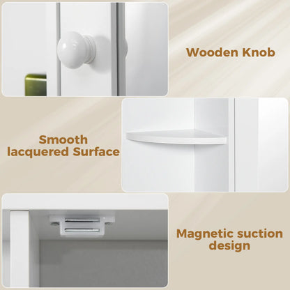 Mirrored Bathroom Wall Cabinet, Wall Mounted, With Door & Shelves, White Mirror Medicine Cabinets at Gallery Canada
