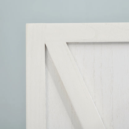 4-Panel Farmhouse Room Divider, Foldable Wooden Frame 5.6FT, White Room Dividers at Gallery Canada