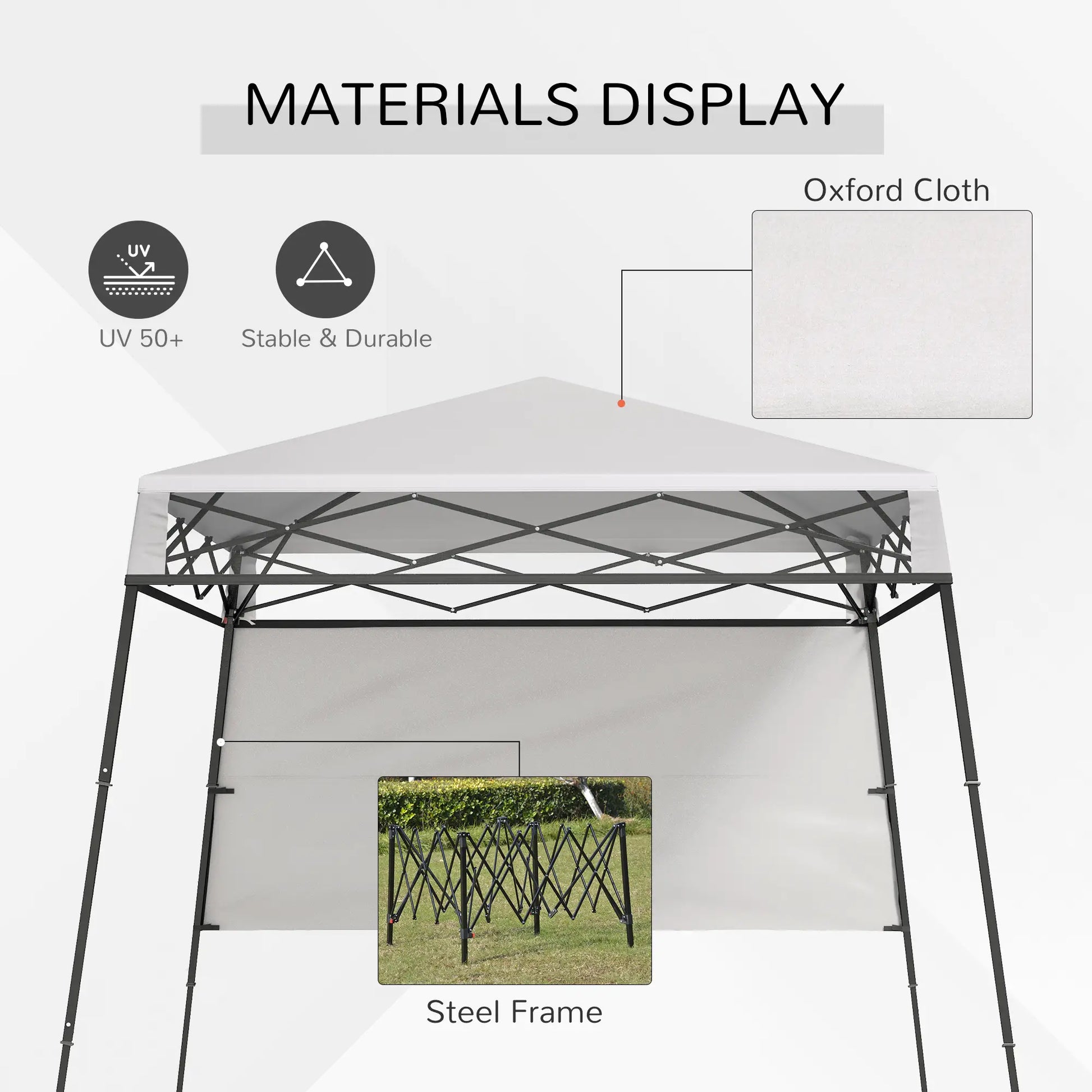 7' x 7' Pop Up Canopy Gazebo Tent, Adjustable Legs, White Pop Up Canopies at Gallery Canada