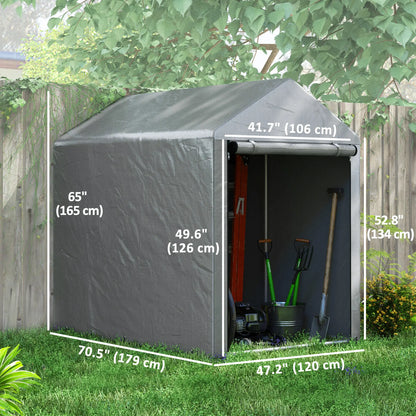 4x6ft Outdoor Storage Shed Tent, Portable with Roll-up Door Sheds at Gallery Canada
