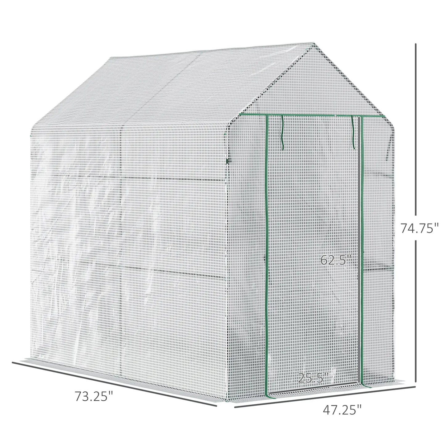 73" x 47" x 75" Walk-in Greenhouse, Portable Plant Growth House, White Walk In Greenhouses at Gallery Canada