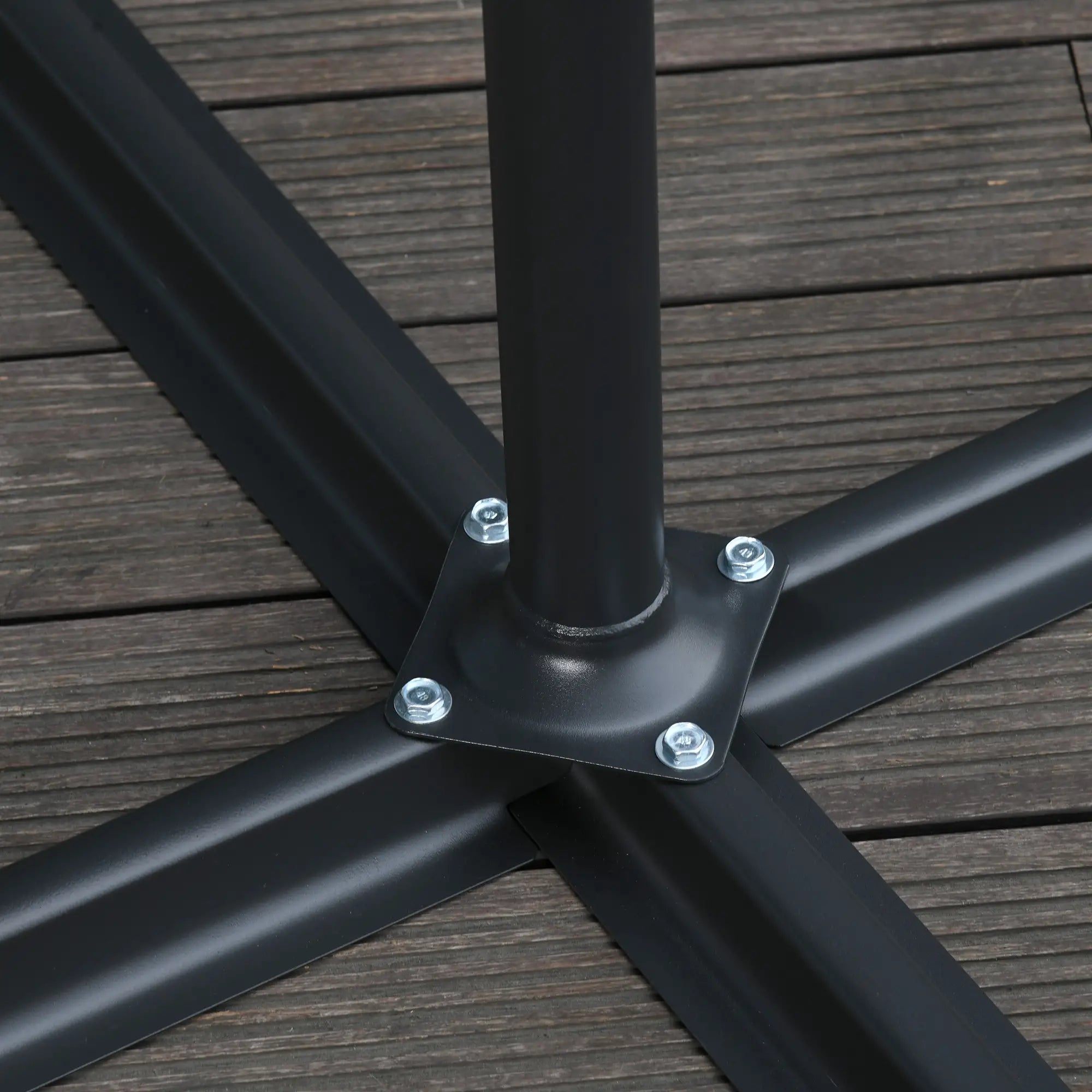 9.7ft Offset Patio Umbrella, 8 Ribs, Crank Handle, Black Offset Cantilever Umbrellas at Gallery Canada