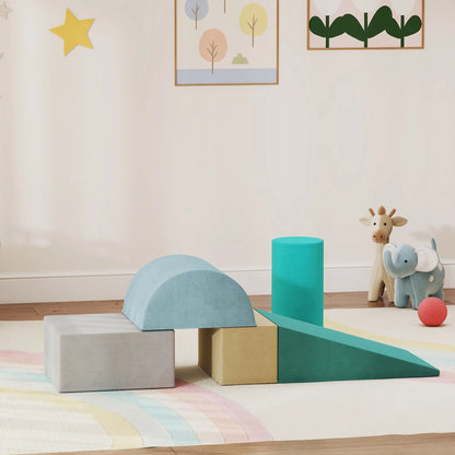 Toddler Climbing Toy, Removable Cover, Indoor Play Set, Blue/Green Kids Gym & Playmats at Gallery Canada
