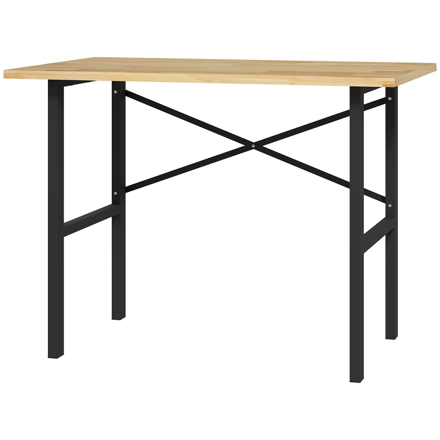 46" Workbench Table, Oak Wood Top, Heavy-Duty Steel, Natural Wood Potting Benches & Tables Black, Natural Wood at Gallery Canada