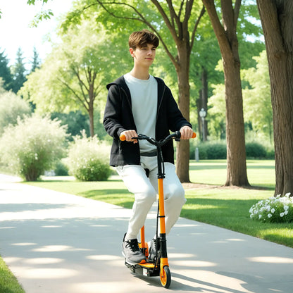 Foldable Electric Scooter for Kids, Seat, 2 Heights, 6km Range, 12km/h, Orange Scooters at Gallery Canada