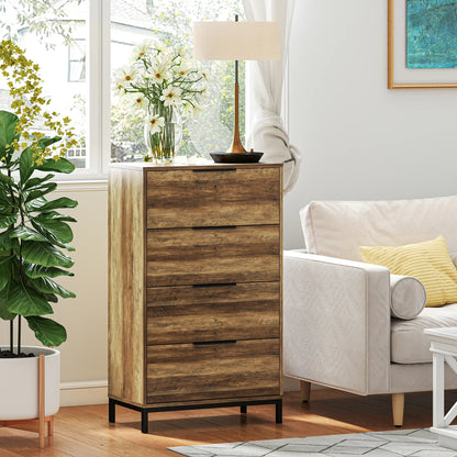 4 Drawer Dresser Tower, Chest for Bedroom, Hallway, Natural Storage Cabinets at Gallery Canada