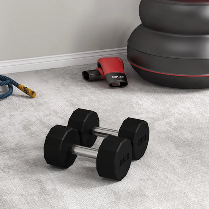 2 x 25lbs Dumbbells Set, Non-Slip Grip, Rubber Covered Weights Dumbbells & Barbells at Gallery Canada