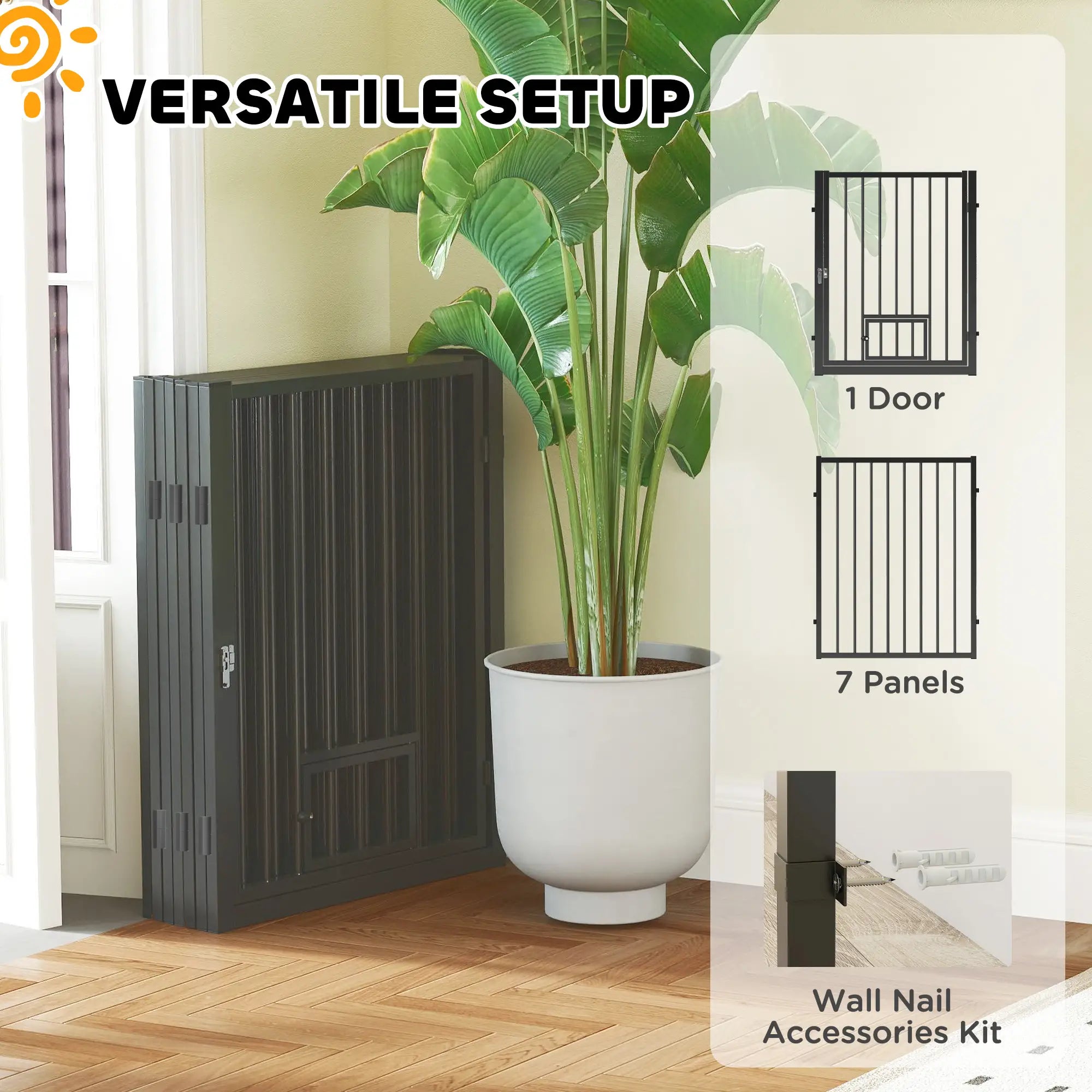 8 Panels Dog Playpen, Foldable Portable, Small Medium Dogs, 30