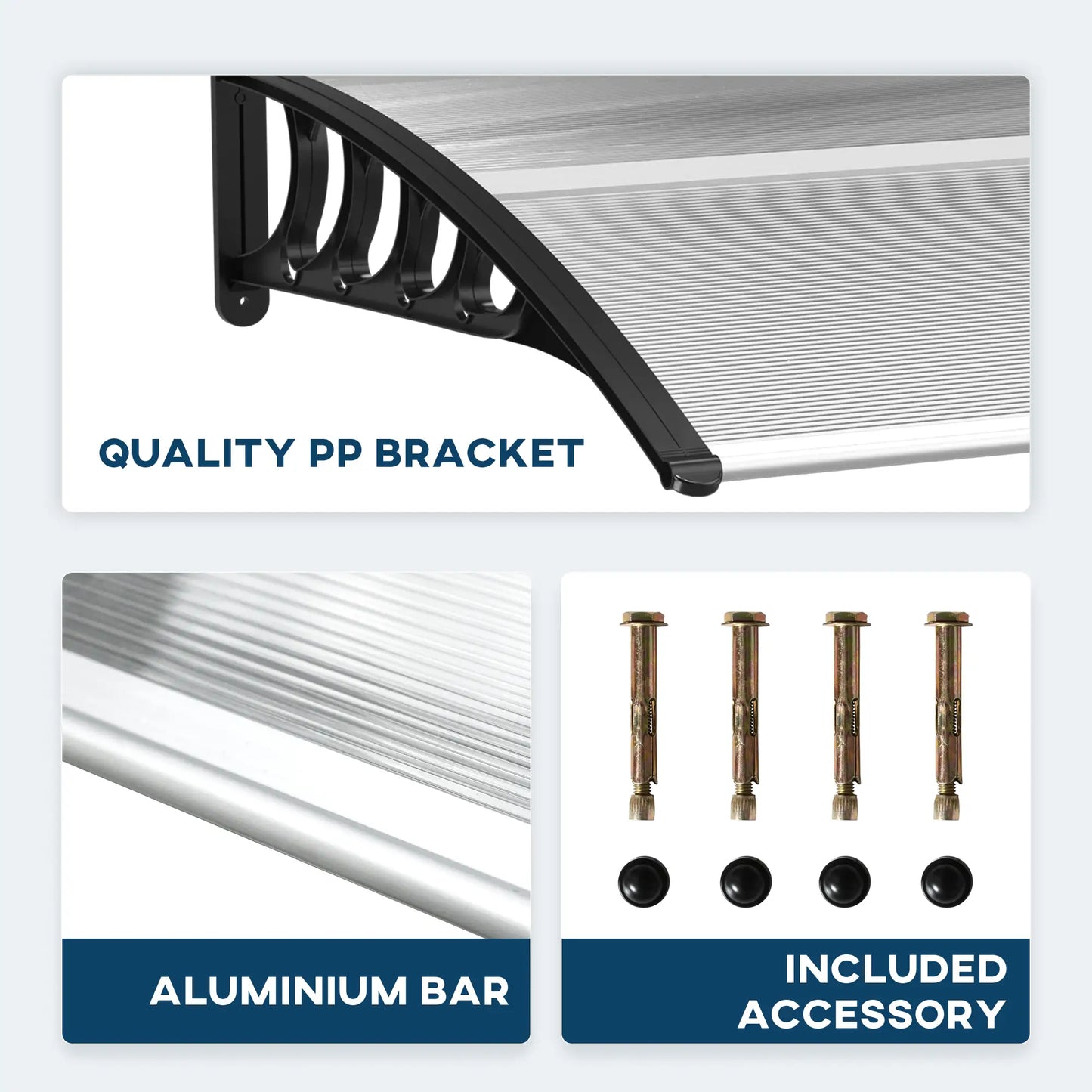 40.6" x 38" Polycarbonate Awning Door Canopy, UV Protection, Clear Door Awnings at Gallery Canada