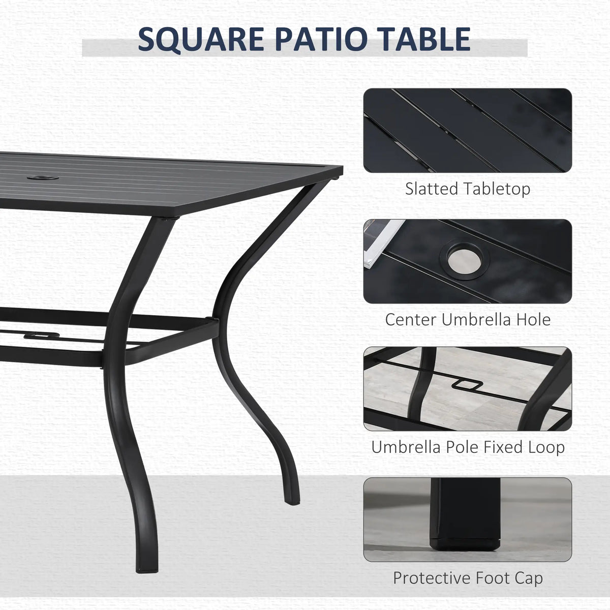 5-Piece Outdoor Patio Dining Set with 4 Swivel Chairs, 37" Table, Black Bistro Sets at Gallery Canada