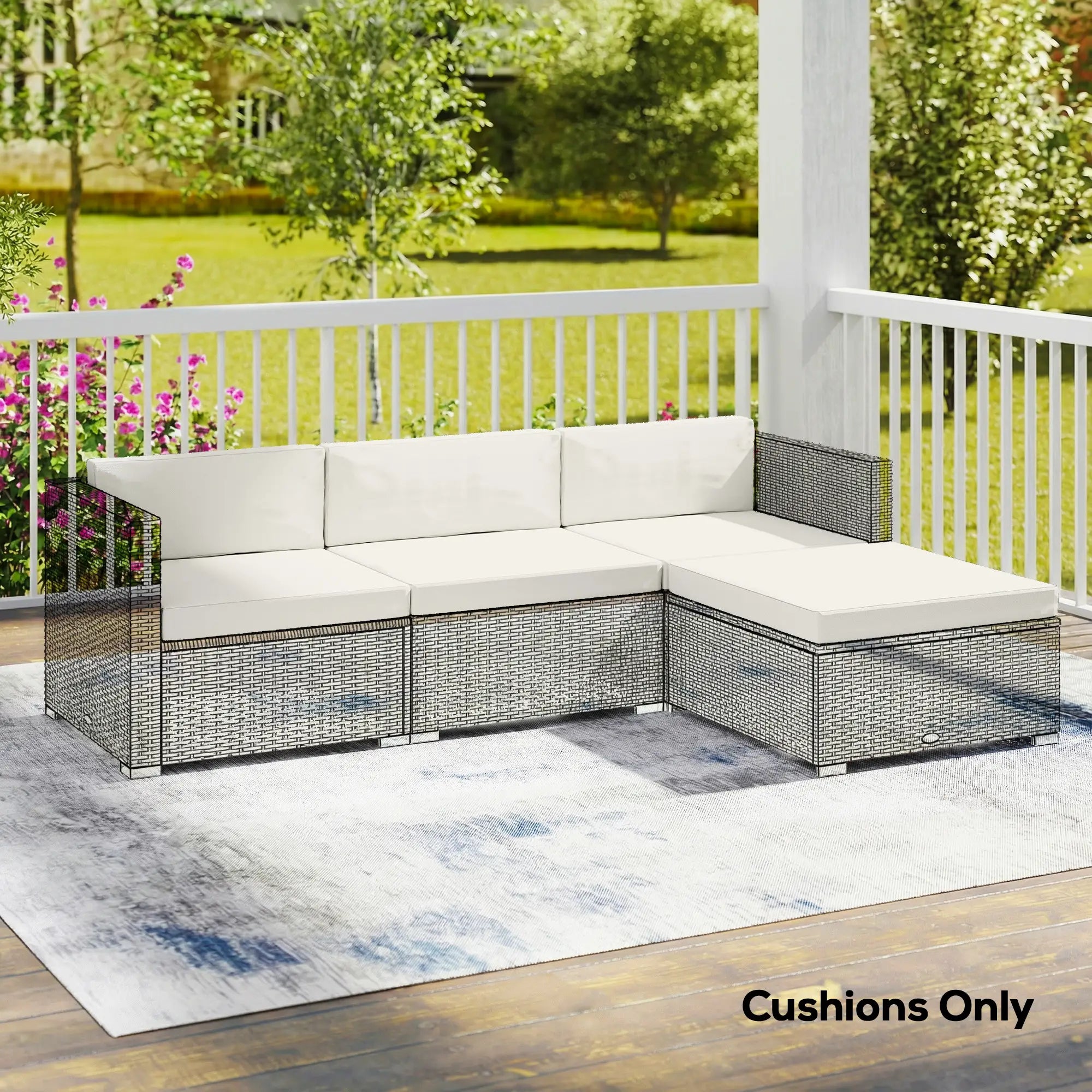 Water-Repellent Patio Loveseat Cushion, 23.6
