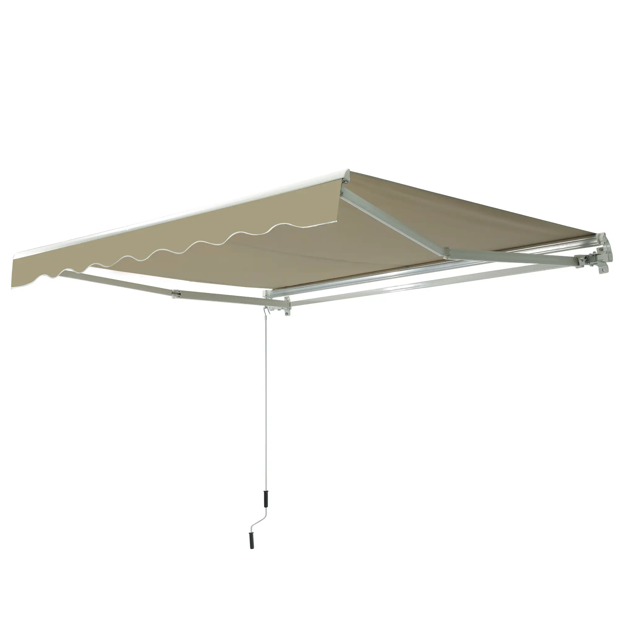 8'x7' Manual Retractable Patio Awning, Sun Shade Canopy, Khaki Deck Awnings at Gallery Canada