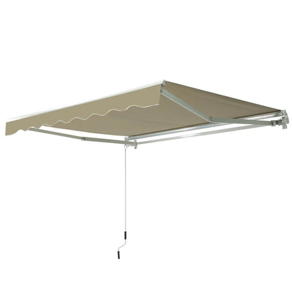 8'x7' Manual Retractable Patio Awning, Sun Shade Canopy, Khaki Deck Awnings at Gallery Canada