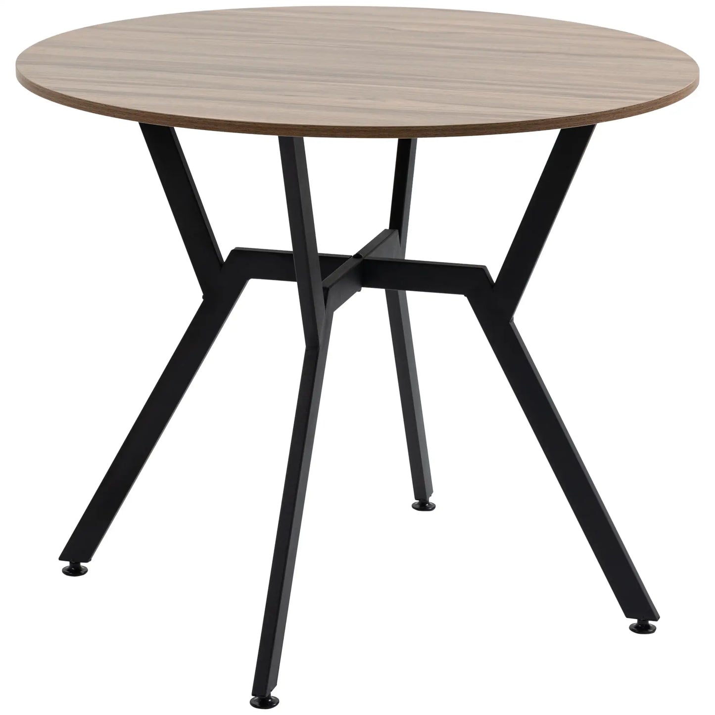 35" Round Dining Table, Modern Steel Frame, Brown Bar Tables & Dining Tables Brown, Black at Gallery Canada