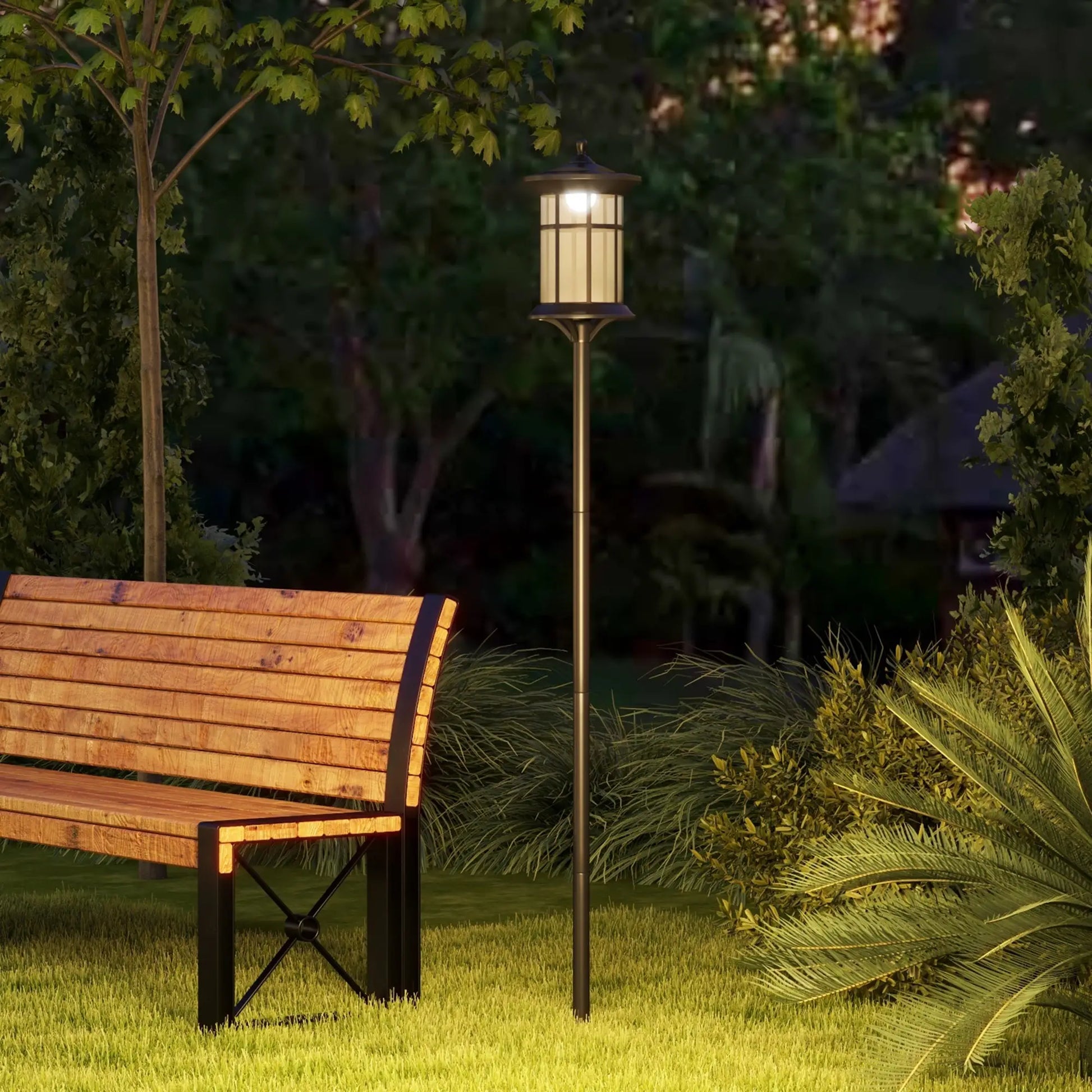 72" Solar Post Light, LED Outdoor Lamp, Waterproof IP44, Cool White Solar Post Lamps at Gallery Canada
