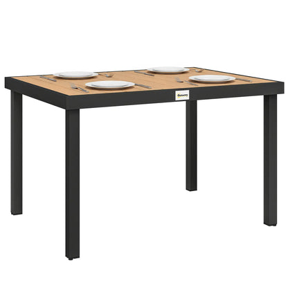 Aluminum Outdoor Dining Table for 6, 47.2" x 35.4" x 29.1", Natural Patio Dining Tables at Gallery Canada
