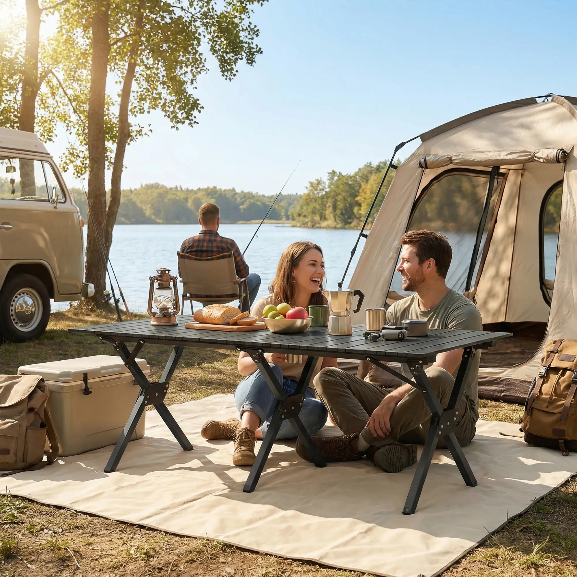 4ft Folding Camping Table, Waterproof Picnic Table, Black Picnic Tables & Camping Chairs at Gallery Canada