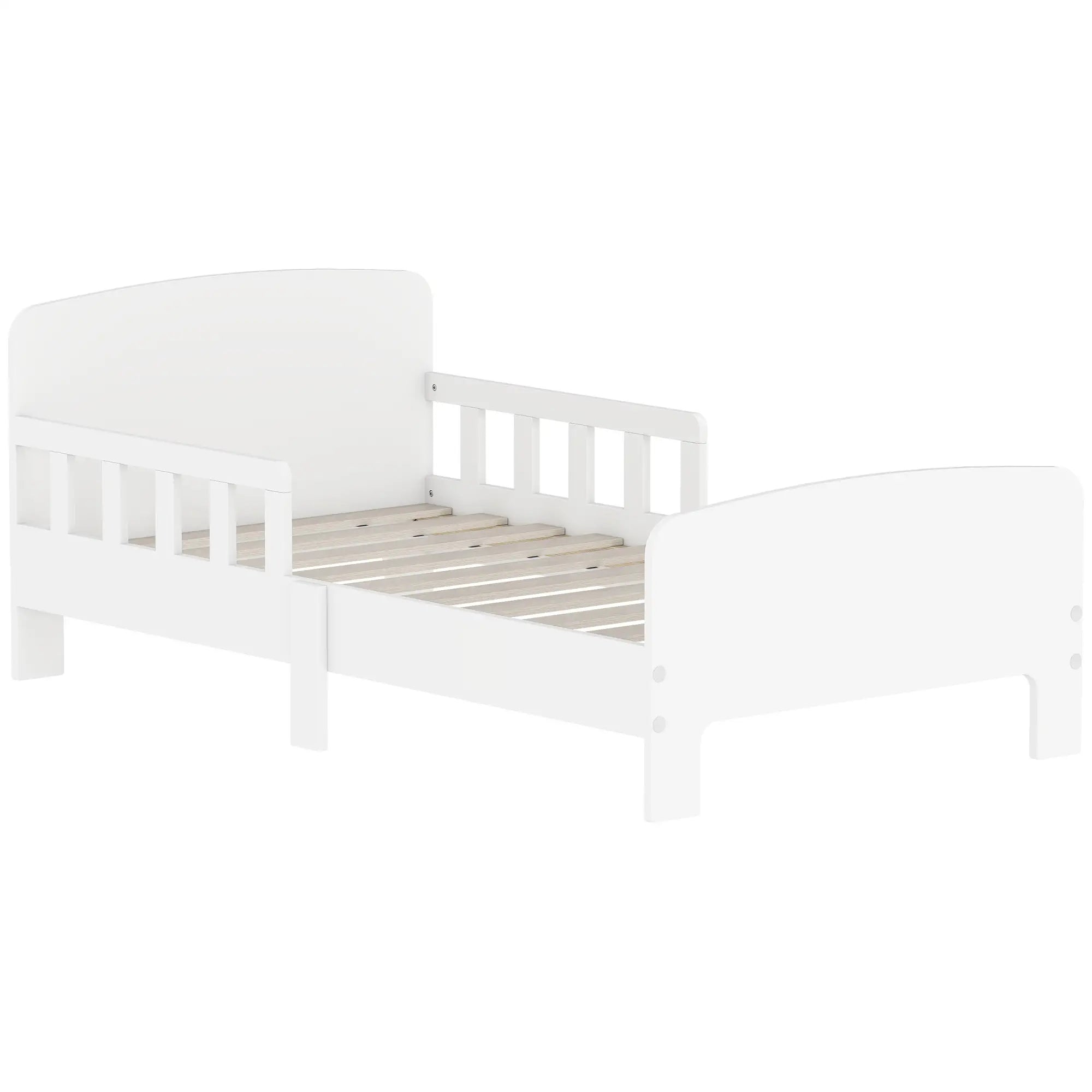 Toddler Bed with Safety Rails, Kids Bed Frame, White Kids Bedroom Furniture at Gallery Canada