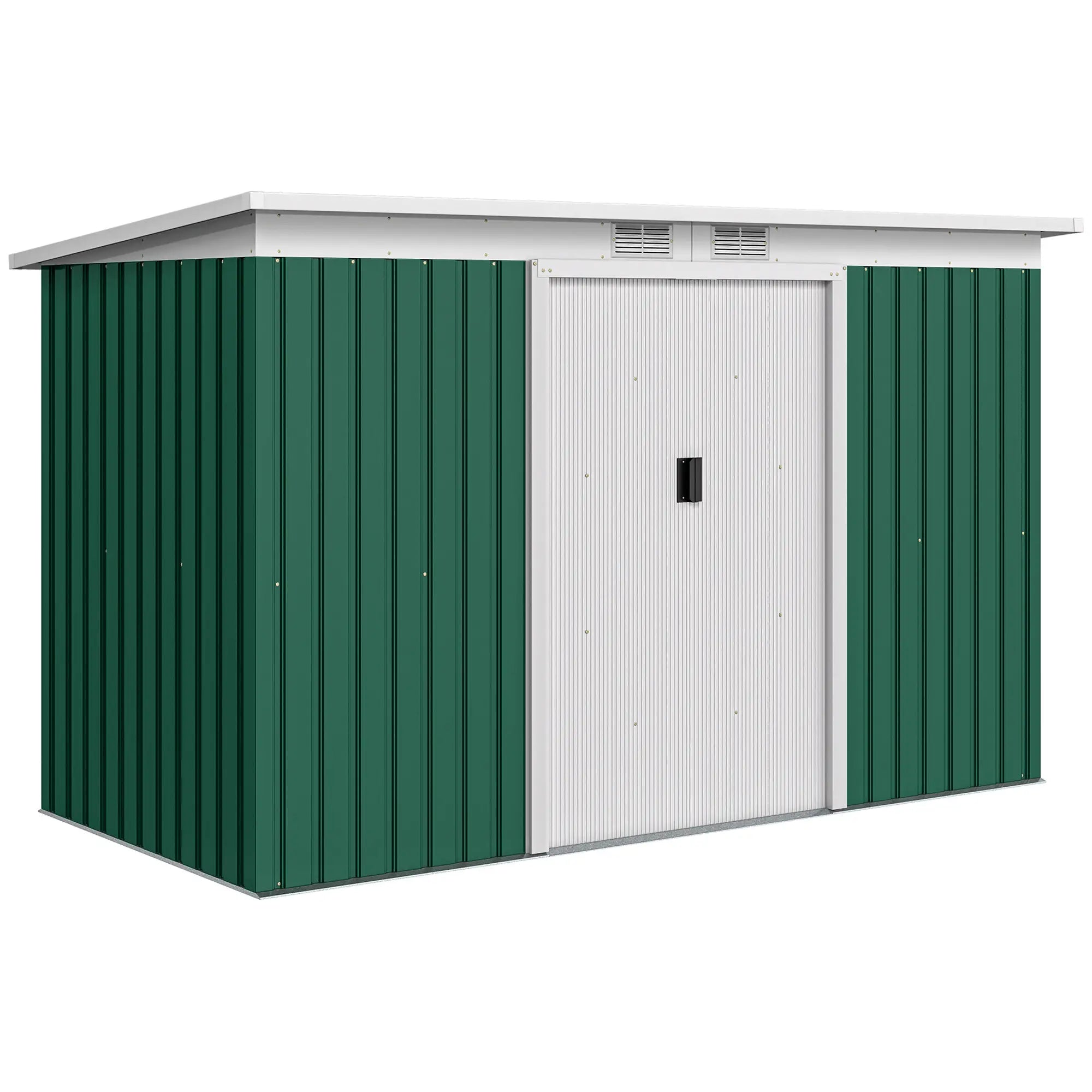 9' x 4' Metal Garden Shed, Ventilation, Doors, Dark Green Sheds at Gallery Canada