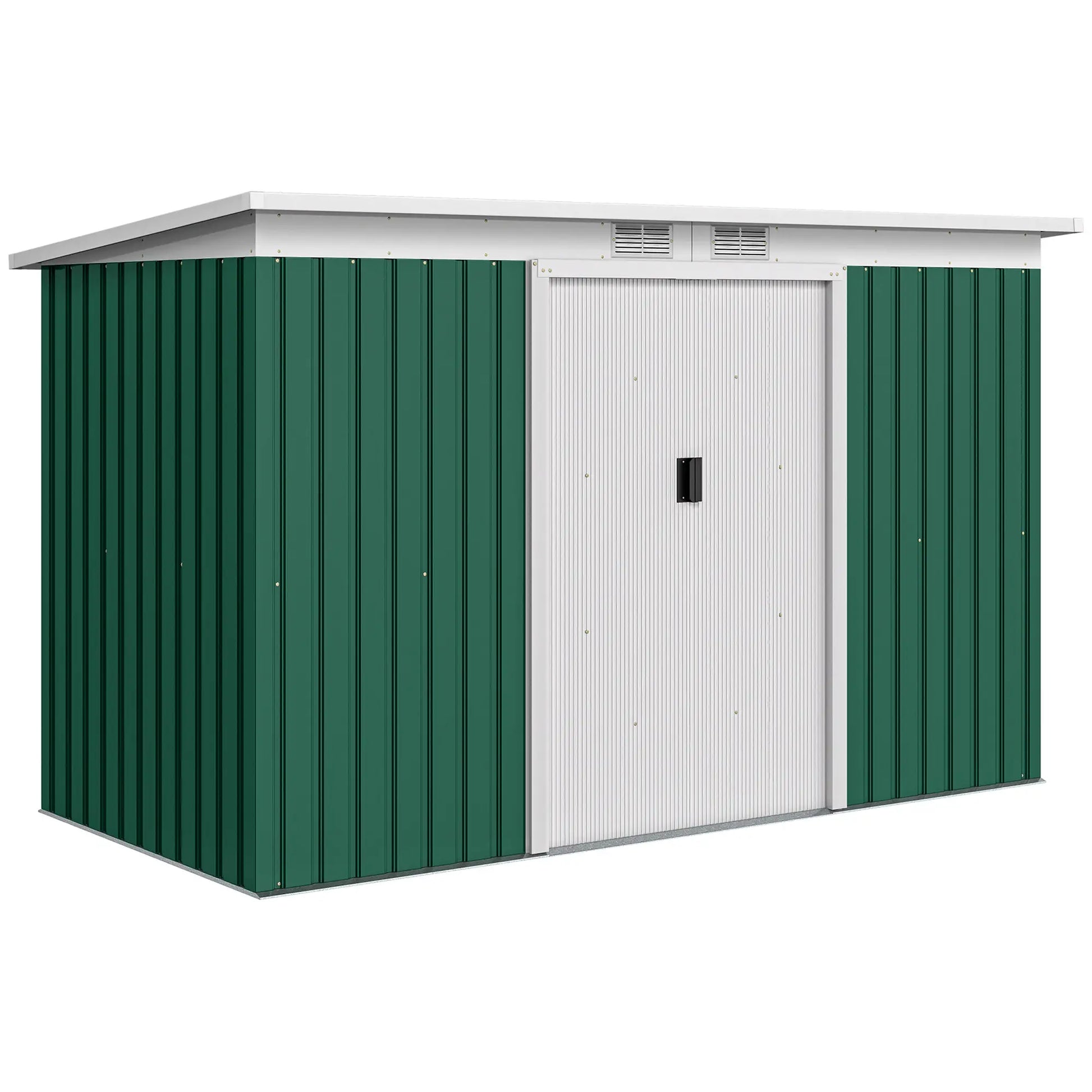 9' x 4' Metal Garden Shed, Ventilation, Doors, Dark Green Sheds at Gallery Canada