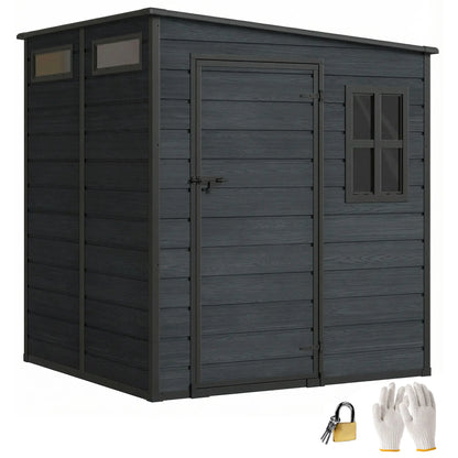 Outdoor Storage Shed, Lockable Door, Vents And Windows, Dark Grey Sheds at Gallery Canada
