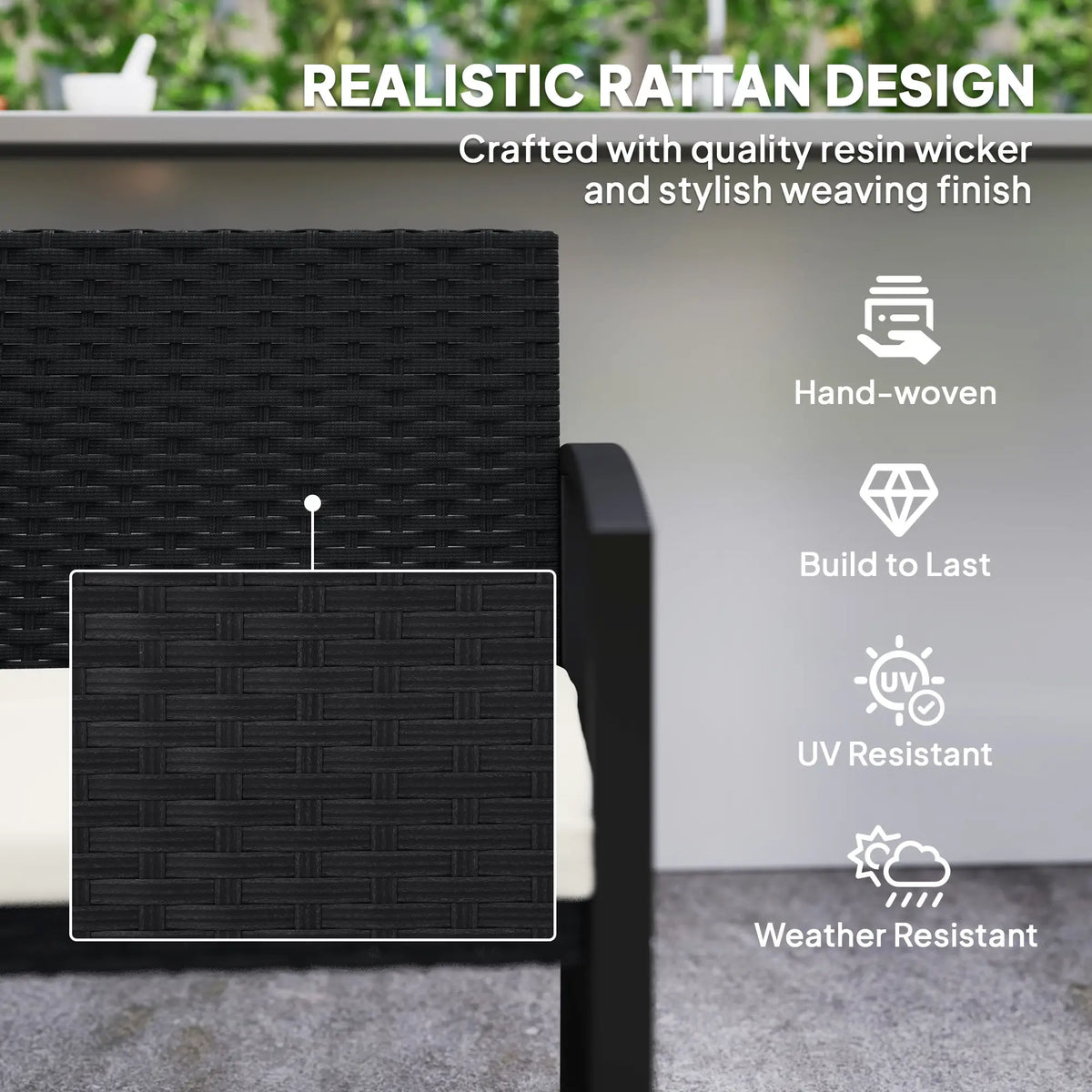 2 Seater Rattan Garden Bench Loveseat, With Cushion And Armrests, Beige Patio Chairs at Gallery Canada