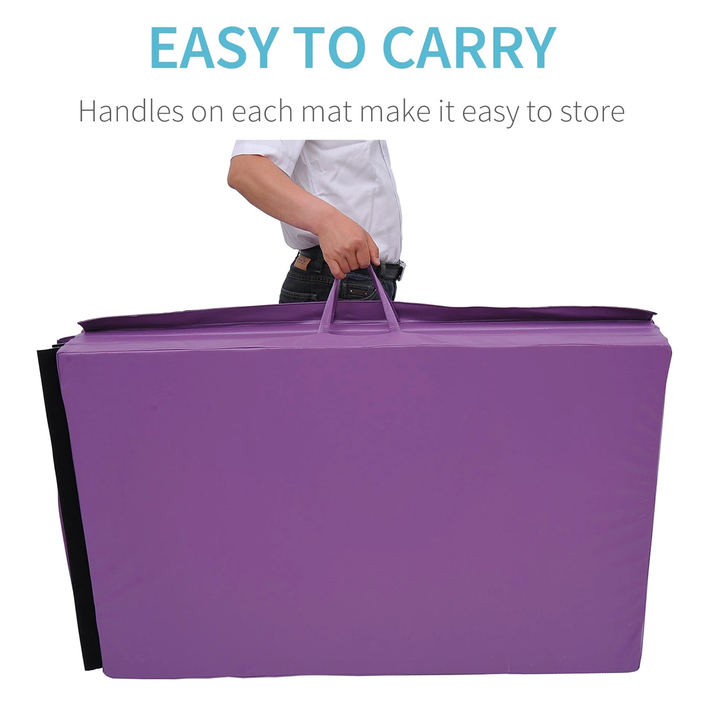 4'x10'x2'' Folding Gymnastics Mat, Exercise Mat for Yoga, MMA, Purple Gymnastics Mats at Gallery Canada