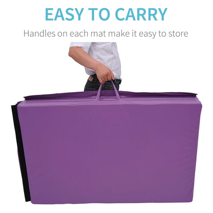 4'x10'x2'' Folding Gymnastics Mat, Exercise Mat for Yoga, MMA, Purple Gymnastics Mats at Gallery Canada