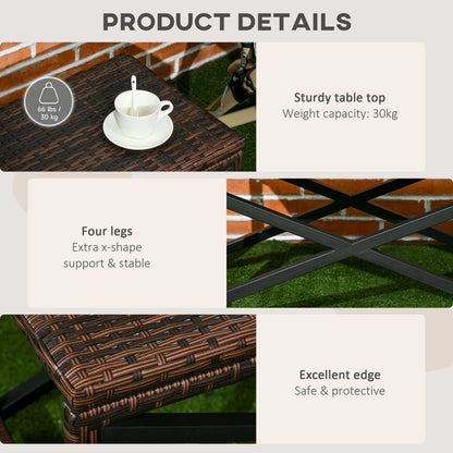 Patio Wicker End Table, Outdoor PE Rattan Side Table, Mixed Brown, Brown Patio Side Tables at Gallery Canada