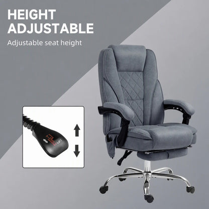Massage Office Chair, Reclining Computer Chair, Adjustable Height, Footrest, Dark Grey Massage Chairs at Gallery Canada