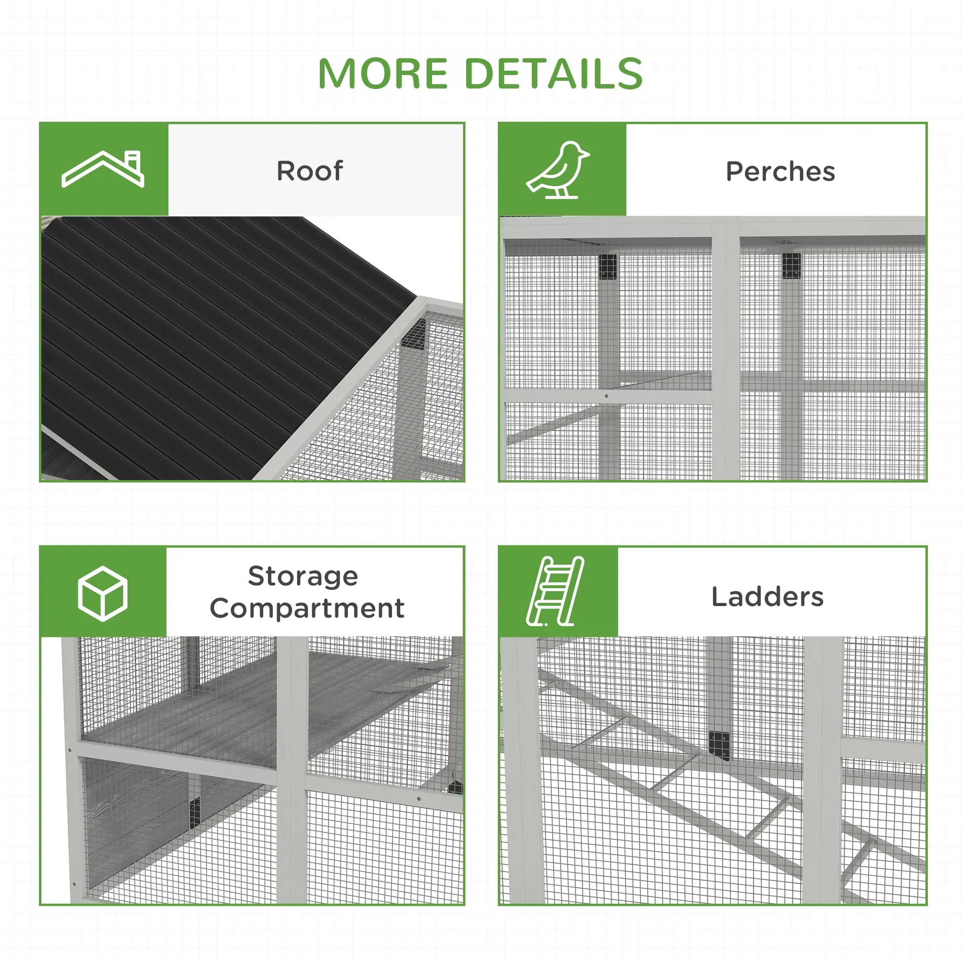 142 Outdoor Wooden Chicken Coop with Run, Ramps, Perches, Grey Chicken Coops at Gallery Canada