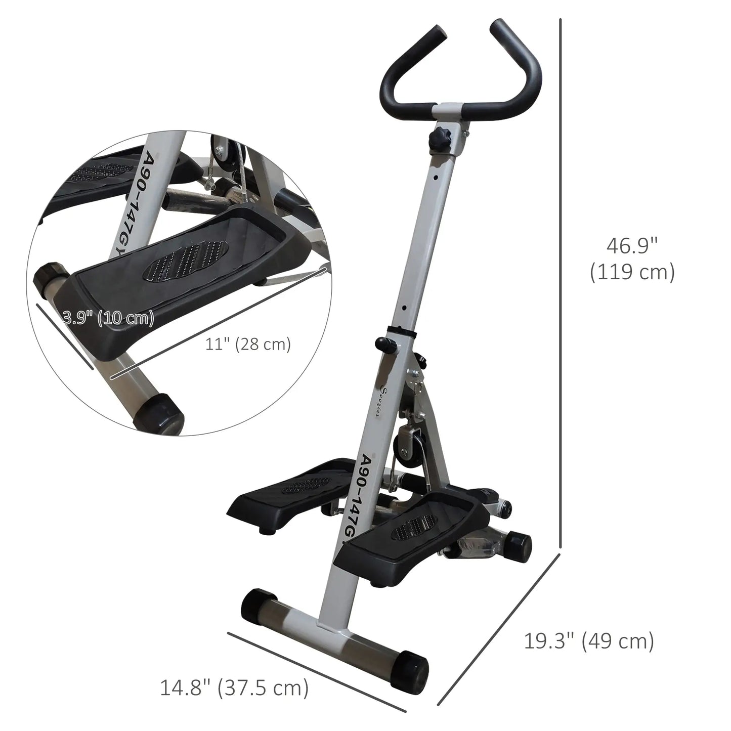 Height Adjustable Stair Stepper, LCD Monitor, Black Aerobic Equipment at Gallery Canada