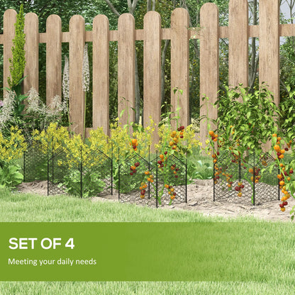 4 Pack Garden Cloches, 12" x 14" Metal Plant Cages, Black Walk In Greenhouses at Gallery Canada