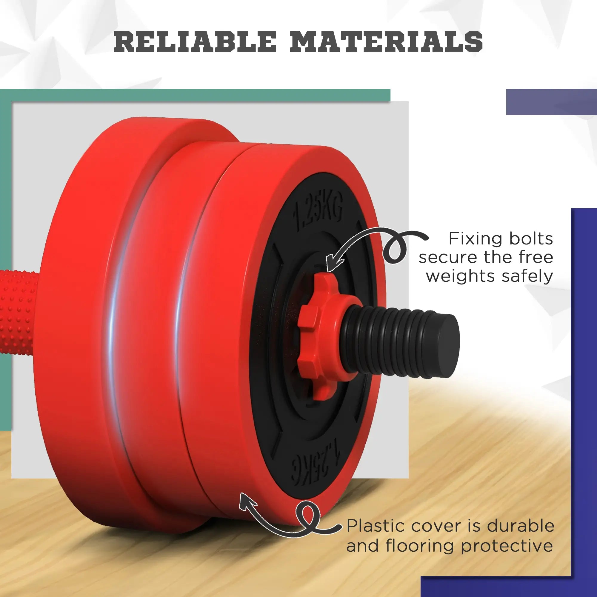 66lbs 4-in-1 Adjustable Weight Dumbbell Set, Barbell, Kettlebell, Red Dumbbells & Barbells at Gallery Canada