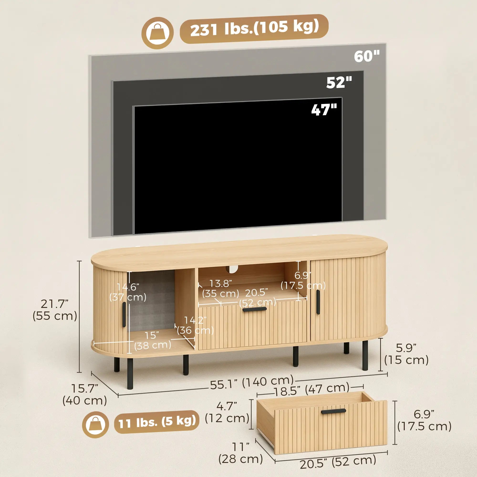 TV Stand for TVs up to 60