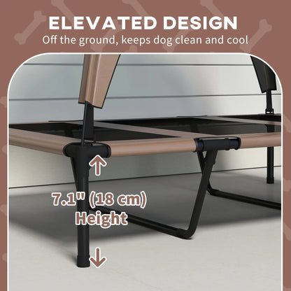 Raised Dog Bed, Cooling Cot with Canopy, Washable Mesh, Large, Coffee Elevated Dog Beds at Gallery Canada