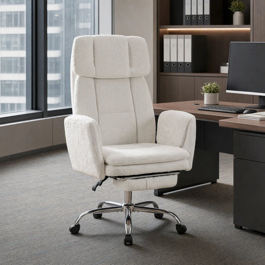 Big Tall Office Chair Flip Armrests Cross Legged 400 lbs, Cream Executive & Manager Chairs Multi Colour at Gallery Canada