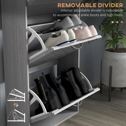 Shoe Storage Cabinet, 3 Flip Drawers, Slim 12 Pair Organizer Shoe Storage Cabinets & Racks at Gallery Canada