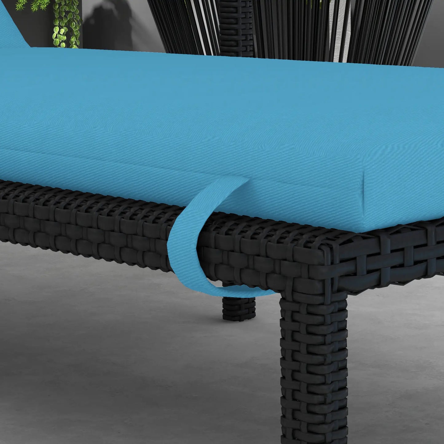 Patio Chaise Lounge Cushion, Sun Lounger Pad with Headrest, Turquoise Patio Chair Cushions at Gallery Canada