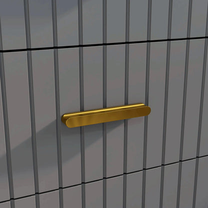 4 Drawer Cabinet, Bedroom Chest, Aluminium Legs, Gold Handles, Dark Grey Storage Cabinets at Gallery Canada