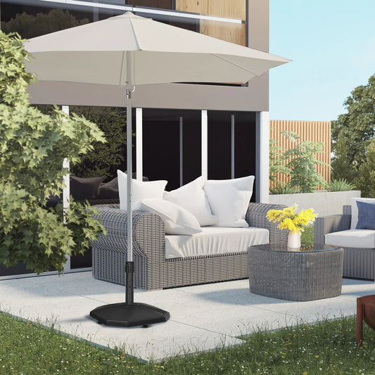 48lbs Concrete Umbrella Base, Outdoor Stand for Lawn, Deck, Garden, Black Umbrella Bases Black at Gallery Canada