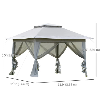 12' x 12' Foldable Pop-Up Party Tent, Canopy Sun Shade, Light Grey Pop Up Canopies at Gallery Canada