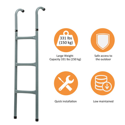 Steel Trampoline Ladder, 3-Step, Fits 12ft & 14ft, 330 lbs Trampolines at Gallery Canada