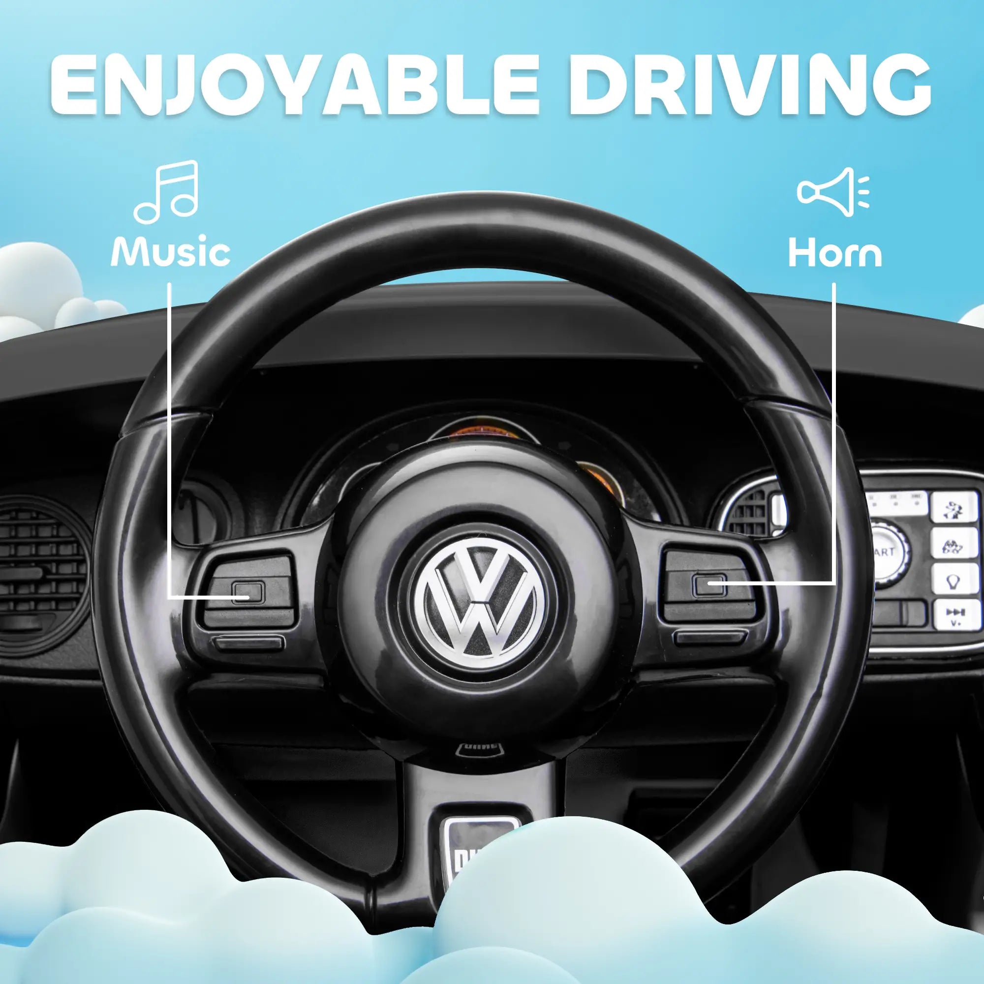 Volkswagen Beetle Licensed 12V Electric Car, Remote Control, Black Electric Toy Cars at Gallery Canada