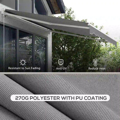10'x8' Retractable Awning, Remote, Crank Handle, Aluminum Frame, Light Grey Deck Awnings at Gallery Canada
