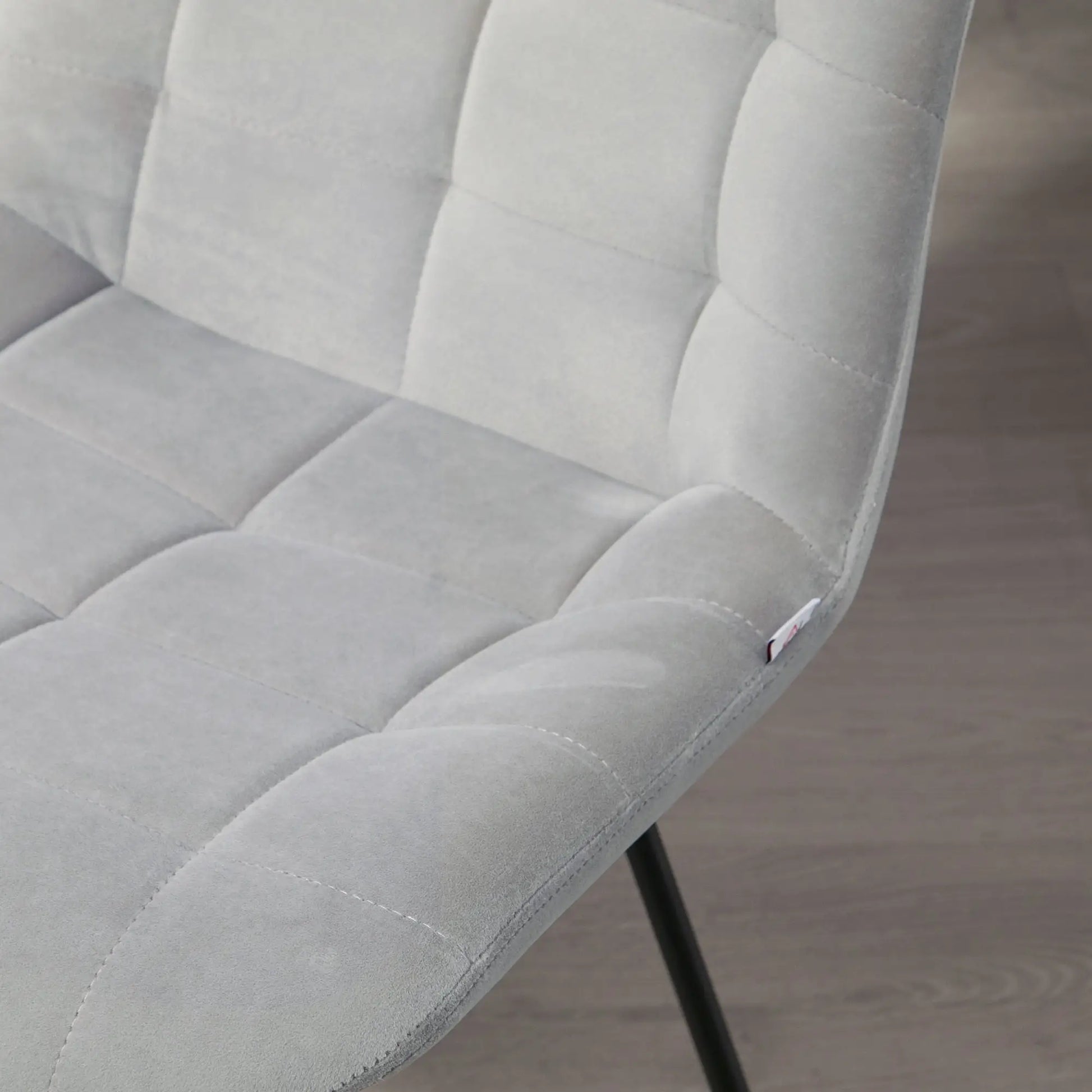 2 Dining Chairs, Upholstered Kitchen Set, Padded Seat, Steel Legs, Light Grey Dining Chairs at Gallery Canada