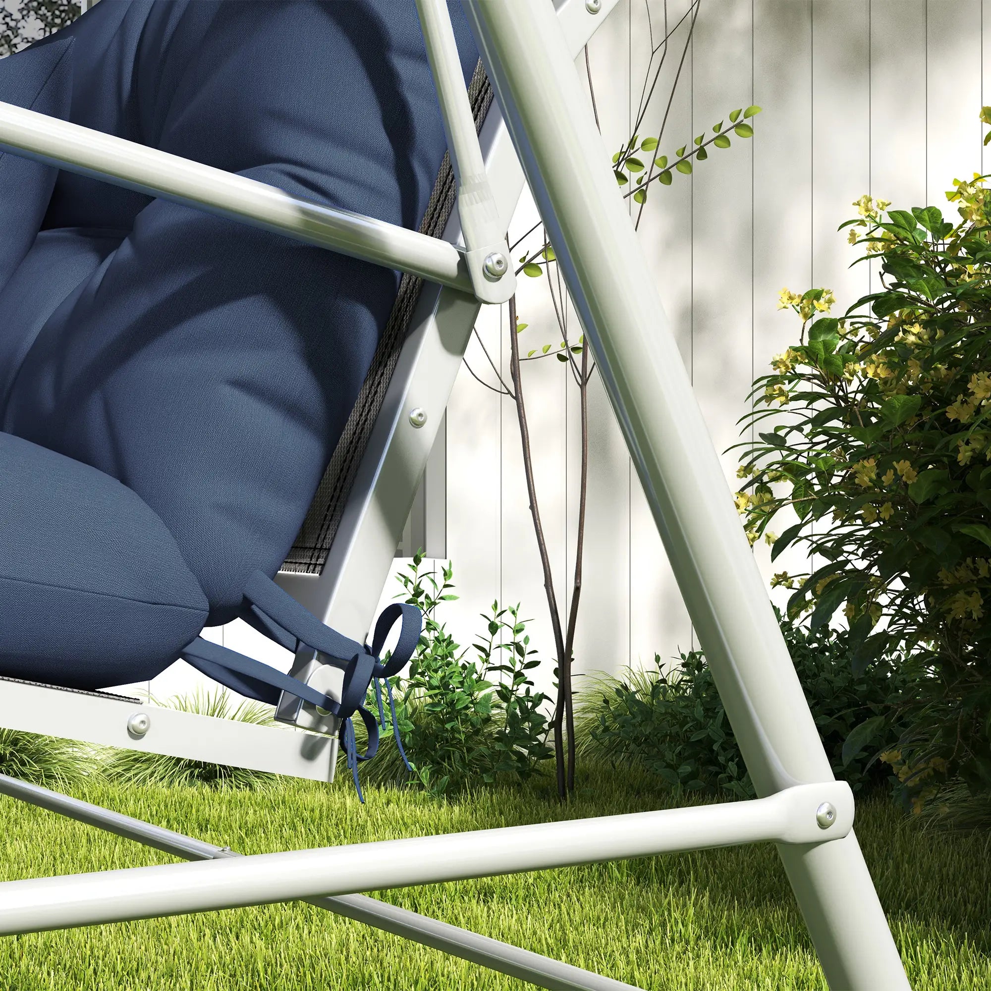 4-Piece Patio Chair Cushion Set, with Ties, Navy Blue Patio Chair Cushions at Gallery Canada